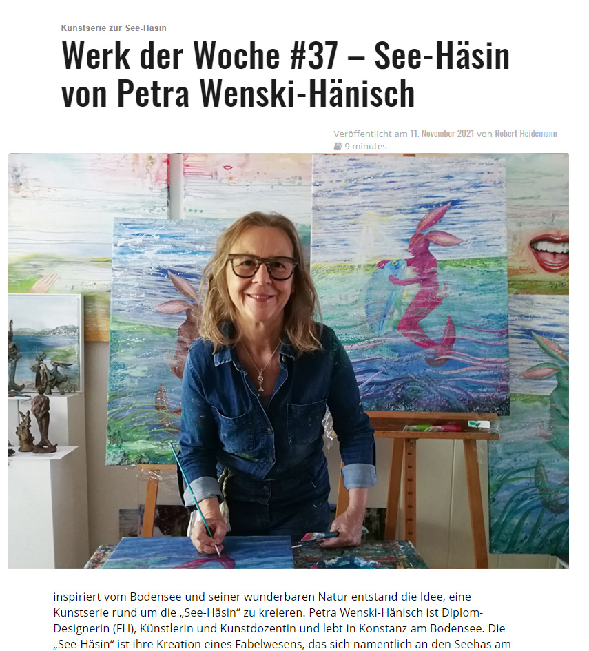 Artikel über die See-Häsin von Petra Wenski-Hänisch in Arttrado