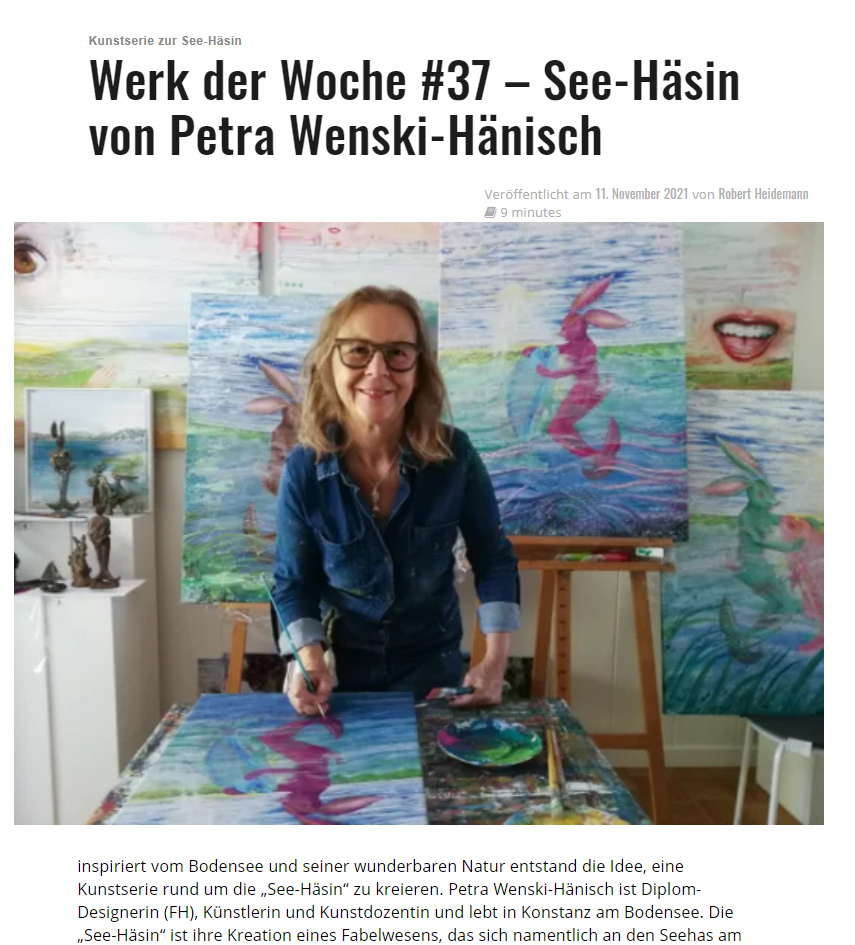 Artikel über die See-Häsin von Petra Wenski-Hänisch in Arttrado